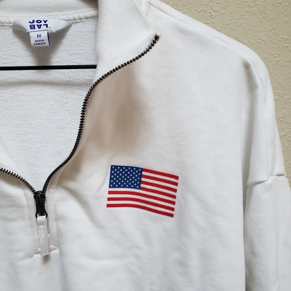 Joy Lab USA Cropped Pullover Sweatshirt - Picture 5 of 6